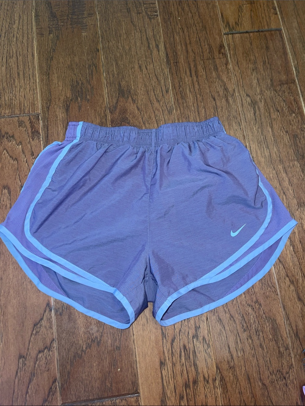 Nike Women's Purple Athletic Shorts with Light Purple Trim